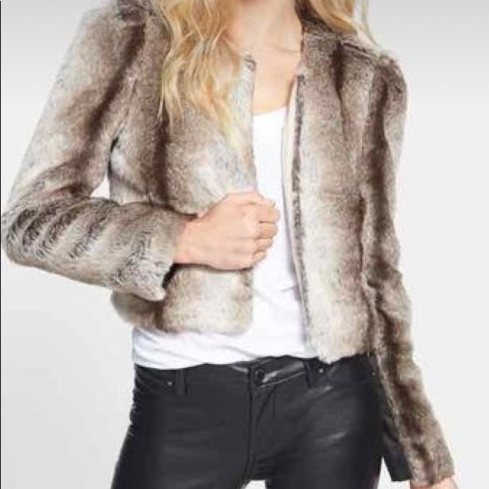 Mural Faux Fur Coat